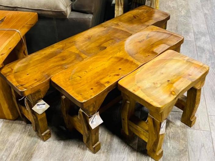 These butt benches are not only cute but comfortable at the same time. Add to your kitchen table or anywhere that you might need some extra seating. Made from solid Wood. Your family and guests will love this unique little find.