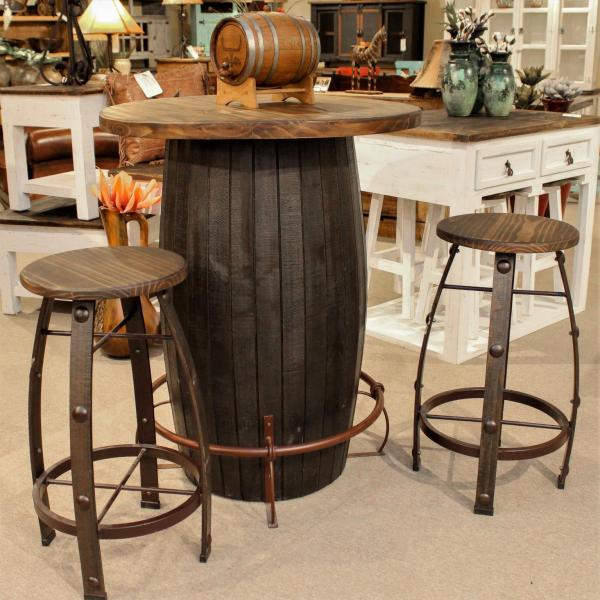 The barrel bar is the perfect spot for you to enjoy a cold one with your friends while playing a game of Texas hold'em.  Its the perfect addition to any dining room or living room area. Call us to find out more about this piece and to check availability. 