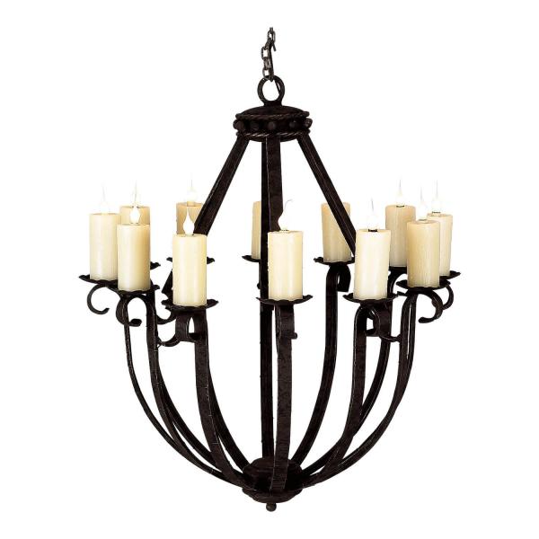 This rustic handcrafted wrought iron candle chandelier can give you a warm glow of light in a small space. Comes in 7 different finishes to match your decor perfectly.