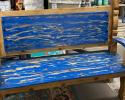 Beautifully handcrafted bench painted in Blue and then distressed. 