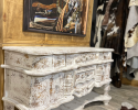 This beautiful, milk-paint distressed sideboard mixes functionality with the perfect touch of shabby chic. The Burnell Sideboard is a conversation starter AND a piece to last through the ages.