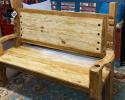 Handcrafted bench painted in a cream color then distressed to give that rustic feel.