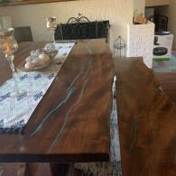 Custom Dining Table & Benches