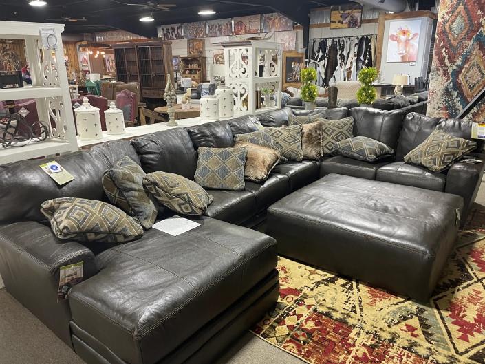 Available in two different colors! Call for pricing or dimensions as this is modular & can be made to fit your individual space! Top grain Italian Leather.