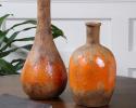 Rust brown ceramic with bright orange accents.
