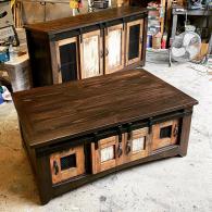 Barn Door Coffee Table and Television Console