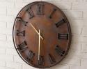 Mixed Metal Wall Clock is made out of metal and hangs with one keyhole hanger. It uses one AA battery (not included).
24'' dia. x 2''D