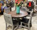 48" Round Santa Rita Table in Gray. Chairs sold separately so you can mix and match however you would like. This solid wood table comes in may colors to match anyone's home décor. White, Black, Natural and gray and all are distressed to give that aged feeling.