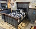 Sophia Bedroom Group in Gray and stained wood finish.