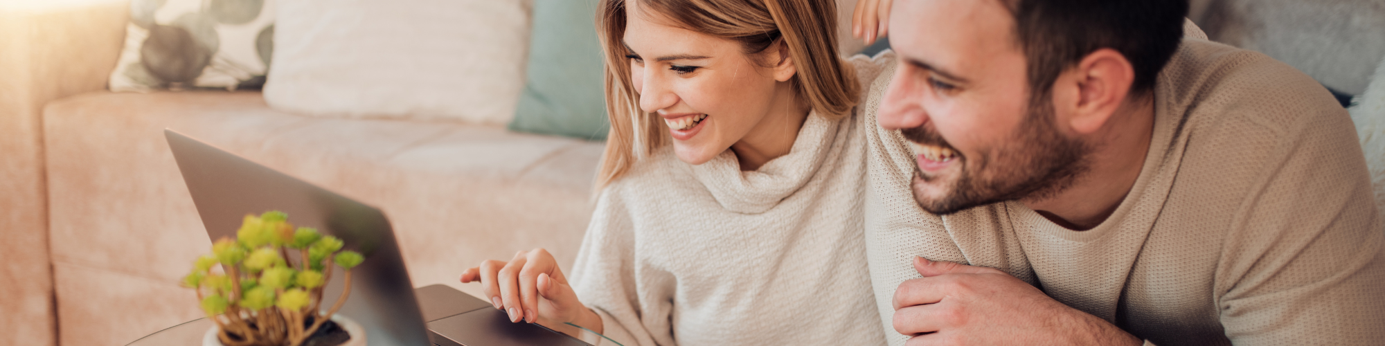 couple looking at laptop