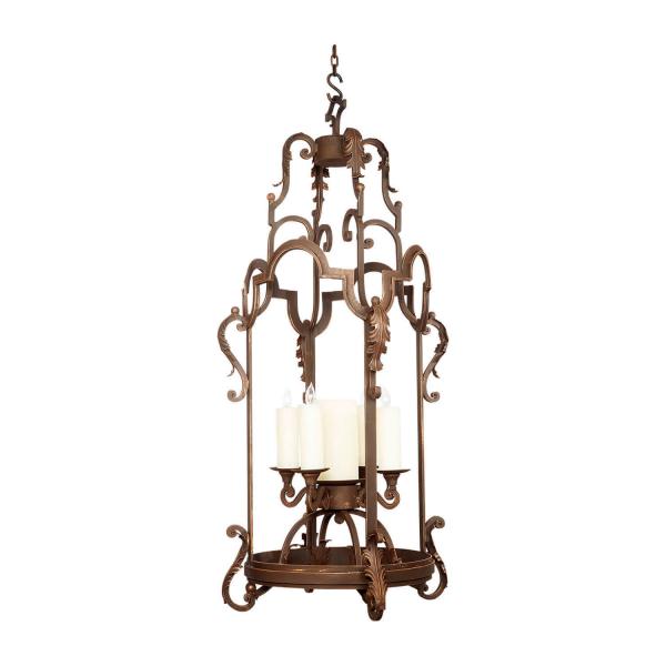 With its sophisticated charm, this wrought iron handcrafted chandelier, will add grace to any home. Available in 7 different finishes.
